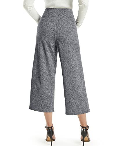 Image of Promover 14 inch /21 inch /23 inch /25 inch Inseam Capri Pants for Women Wide Leg Yoga Cropped Pants with Pockets Loose Casual Summer Pant