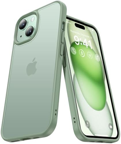 CASEKOO Armor Shockproof for iPhone 15 Case [10FT Military Grade Protection] Matte Finish Protective Phone Case Anti-Fingerprint Non-Slip Thin Slim Hard Cover for iPhone 15 - Black