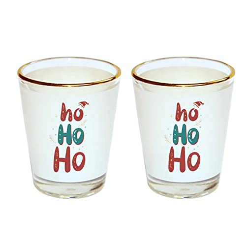 Ikraft Gold Ring Shot Glasses Printed Design Ho Ho Ho Desertcart