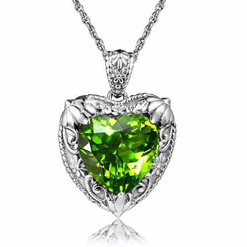 Collier cœur en argent et péridot bijou élégance quotidienne