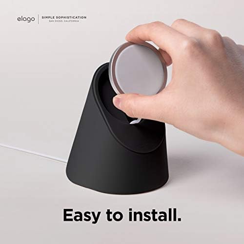 elago MS1 Charging Stand Compatible with MagSafe Charger - Premium Silicone Stand Compatible with iPhone 14 & 13 & 12 Models [MagSafe Not Included] (Black)