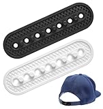 2Pcs Hat Extender, Adjustable Snap Back Extender for Snapback 3D Printed Hat Strap Snap Buckle Extension & Replacement, Cap Size Extension Accessories, Easy to Use, Black White