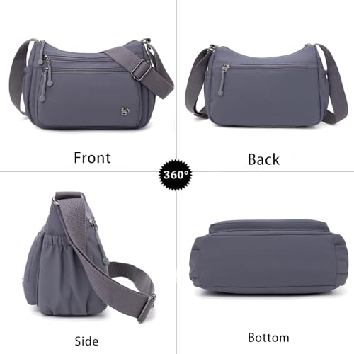 Wytidian Crossbody Bags for Women Waterproof Nylon Shoulder Bag Roomy Multiple Pockets Messenger Purses Handbags (Purple) by Wytidian - Used condition - Image 2
