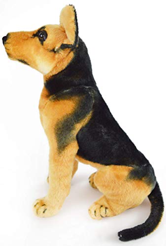 Image of Tickles German Shepherd Dog Soft Stuffed Plush Animal Toy for Kids Boys Girls (Size: 44 cm Color: Black and Brown)