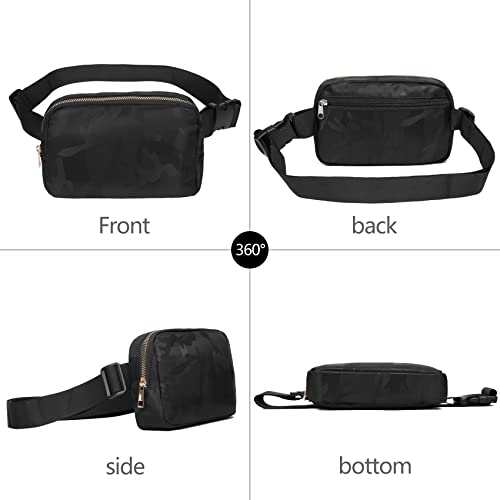 Image of VOROLO Fanny Pack For Women And Men Crossbody Bag Black+Camo Black