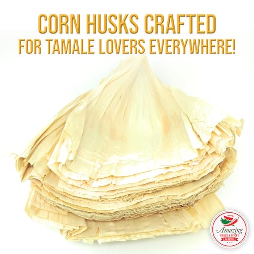 Corn Husks For Tamales 1 LB (16oz) - Natural and Premium Dried Corn Husk Tamale Wrappers | Perfect Hojas Para Tamal for Authentic, Flavorful Tamales | By Amazing Chiles and Spices