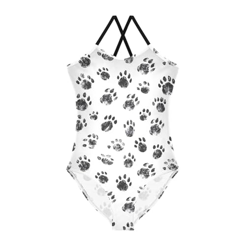Footprint Girls One Piece Swimsuits Quick Dry Beach Swimwear Bathing Suit