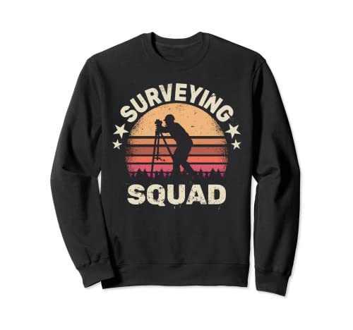 Surveying Squad Hombres Vintage Land Surveyor Retro para hombres Sudadera