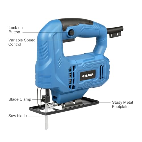 G LAXIA Jigsaw 400W 3000SPM Power Jig Saws Bevel Cutting: -45 ° to 45° Wood Cutter Machine with Wood Metal Cutting Blades 5 G LAXIA Jigsaw 400W 3000SPM Power Jig Saws Bevel Cutting: -45 ° to 45° Wood Cutter Machine with Wood Metal Cutting Blades - Image 5