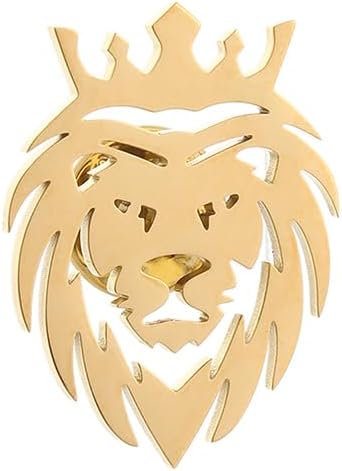 Hip Hop Crown Lion Brooches Stainless Steel Mens Animal Talisman Party Accessories Trendy Wedding Jewelry Badge Pins for Groom