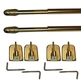 HDTL 2x Vitragenstange Scheibenstange Gardinenstange Ausziehbar Teleskop Stange 60cm - 100cm Gold