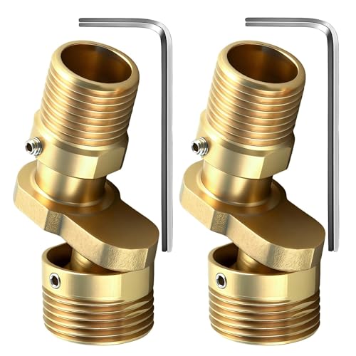 PHMING 2 Pièces Adaptateurs de Robinet de Douche en S, 1/2 à 3/4, Robinet de Douche Réglable en Cuivre, Rotation à 360°, Raccord Excentré Mitigeur, pour...