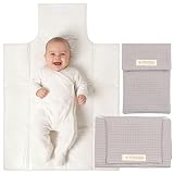MIMUSELINA | Set mit tragbarer Wickelunterlage Unterwegs und Wickeltasche | Wasserdicht, Faltbar und aus 100% OEKO-TEX Baumwolle | Baby-Zubehör für unterwegs oder auf Reisen