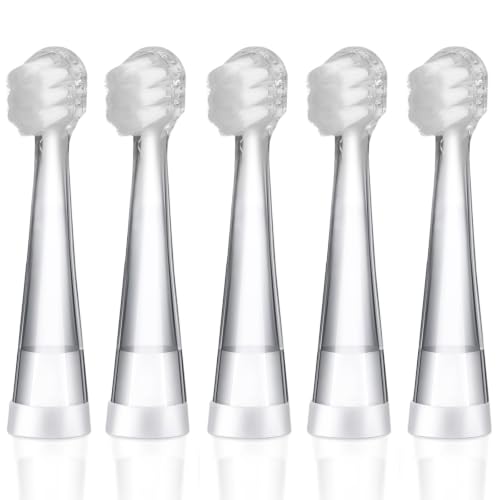 KOPBTBOY Baby Toothbrush Heads Compatible with Papablic BabyHandy/Toddler Sonic Electric Toothbrushes Compatible with Brush-Baby BabySonic/Seago SG902/SG602 5 Pack (3 Years+)