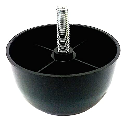 Pie de plástico ajustable para sofás con tornillo M10 negro de 5 cm Cover