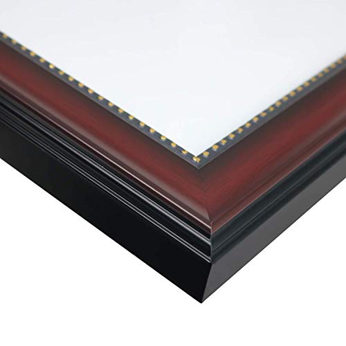 Graduationmall Graduation Photo Shadow Box Frame With Tassel Holder For 4X6 Pictures,Real Glass,Black Over Gold Double Mat,Wall & Tabletop Design #TOP4