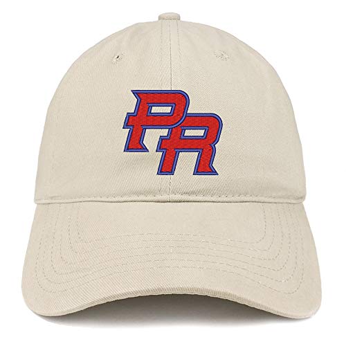 Trendy Apparel Shop Puerto Rico PR Embroidered Soft Crown 100% Brushed Cotton Cap - Stone