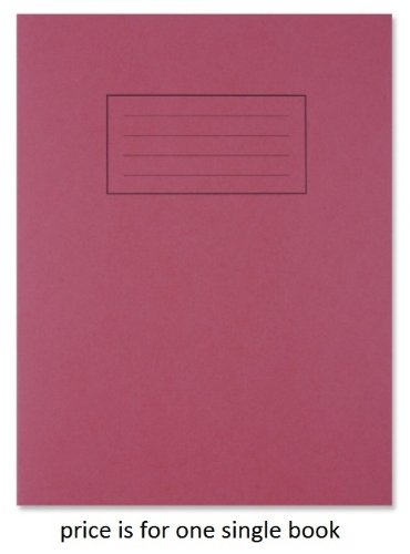 school exercise book ruled and margin 229x178mm red cover x 1 single notebook