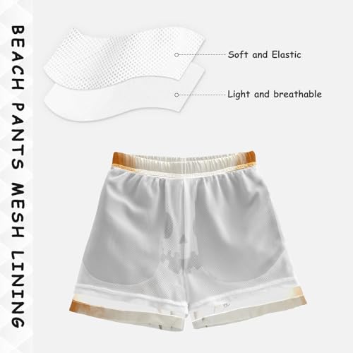 Pigsaly Boys' Swim Board Shorts Autumn Cute Halloween White Ghost Boy's Swim Trunks Kids Swimwear 5T4