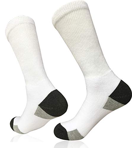 Mens Diabetic Socks Non-Binding Crew Socks Cushioned For Edema Thick Ankle Diabetes Edema Swollen Feet #TOP3