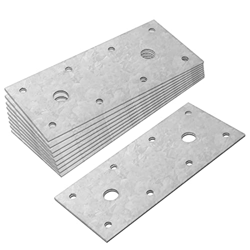 10 Pack 5-1/2" Flat Tie Mending Plate Bracket for Wood, Galvanized Steel by MOUNTAIN_ARK - Used condition - US$18.69