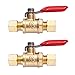 Litorange 2 Pack Lead Free Brass Mini Ball Valve Shut Off Switch, 1/4 inch Compression by 1/4 Compression Fitting