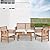 Outdoor Wood Sofa Set Patio Conversation Sets Acacia Patio Sofas Set with Thick and Soft Cushions Easy to Assemble Patio Furniture Set Natural Acacia Wood Compact and Sturdy Design Furniture Set