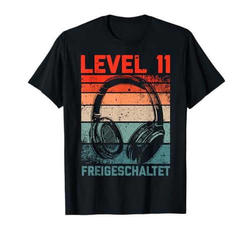11. Geburtstag Jungen Video Gamer Level 11 Unlocked Kids T-Shirt