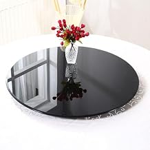 36inch Black Tempered Glass Lazy Susan Turntable for Dining Table, Large Lazy Susan Rotating Serving Tray, Smooth Quiet, Easy to Share Food Size35inch