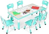 MAMIZO Mesa Infantil con 6 Sillas, Verde