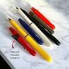 Pokka Flat Dark Earth Pen 8-Pack with 12-Pack ink refills - USA Made Pocket Pen with refillscompact, affordable, lightweight, EDC black ink ballpoint penwaterproof, floatscarries small, writes big
