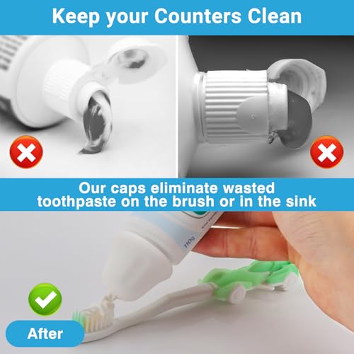 Image of Self-Closing XXL Toothpaste Caps - 3 Pack - 19 mm Inner Diameter - Fits Large Sensodyne Pronamel & Wide-Neck Tubes Only (Check Size Guide) - Food-Grade Silicone, BPA-Free