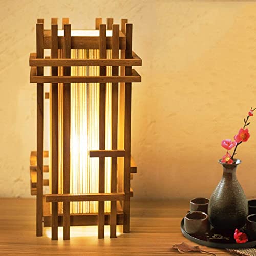 Lámpara de pie estilo japonés de madera maciza para salón y dormitorio 2