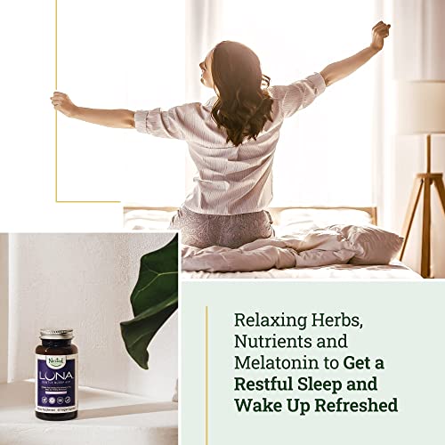 Luna | #1 Bedtime Supplement | Naturally Sourced Ingredients For Easier Bedtime | 60 Non-Habit Forming Vegan Capsules | Herbal Supplement With Melatonin, Valerian Root, Chamomile Non-Gmo (Luna) #TOP3