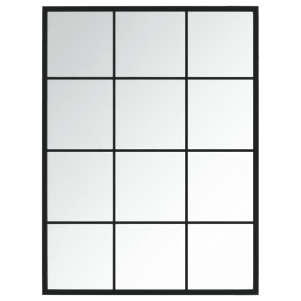 vidaXL Wall Mirror - Black - 80x60 cm - Metal