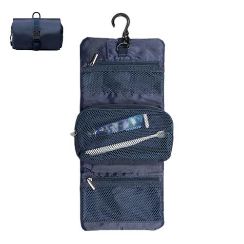 de viaje de afeitado plegable | de cosméticos | Organizador de productos de tocador resistente al agua, de aseo de viaje con ganchillo, Organizador de productos de tocador
