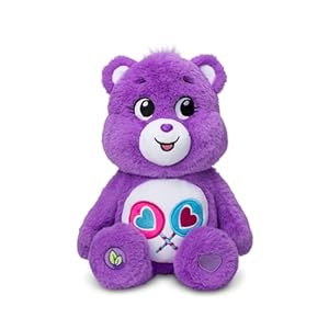Care Bears 14″ Share Bear Plushie – Medium Size – Purple Plush for Ages 4+ – Perfect Stuffed Animal Holiday, Birthday Gift, Super Soft and Cuddly – Good For Girls and Boys, Employees, Collectors