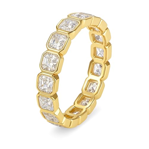 Bezel Set Asscher Moissanite Wedding Band image