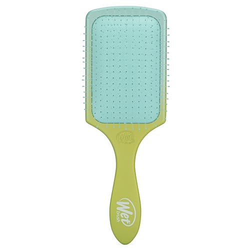 WetBrush Paddle Detangler with HeatFlex Bristles and Aquavents to Help Drying, Wider Surface Area Detangles in Less time, Detangles Hair with Ease, Feel Good Ombre, Green and Blue