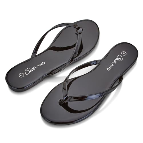 Image of Shoe Land Thong Flip Flops for Women, Memory Foam Flat Sandals, Lightweight Summer Slides, Non Slip Comfort Sandals for Beach, Travel and Everyday Wear
