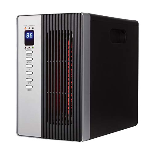 Electric Heater - Space Heater Radiant Heater, 1500W Infrared Heater with 3 Modes, Energy Saving Indoor Heater with Timer Setting, Ceramic Heater with Remote Control, Tip-Over & Overheat Protection