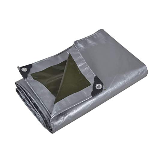 AZHF Tarpaulin Outdoor Waterproof Pons Wear Sunscreen Dust Thickening, Can Be Customized (color : Gray, Size : 6x12m)