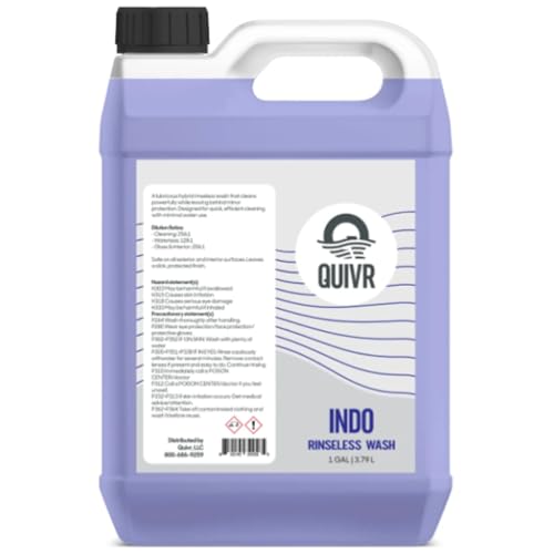 QUIVR INDO Rinseless Wash 128oz. – Premium Hybrid No-Rinse Car Wash Concentrate with High Lubricity Safe Dirt Removal, Streak-Free Finish & Light Protection – Paint, Glass, Trim & Wheels