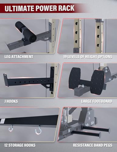 Image of MAJOR FITNESS Drone3 Smith Machine, 2500lbs All-in-One Home Gym Power Rack with Dual Pulley System for Cable Crossover, Pull-Up Bars