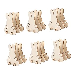 LIFKOME 20 Stück Hasenschmuck Holz Kaninchen
