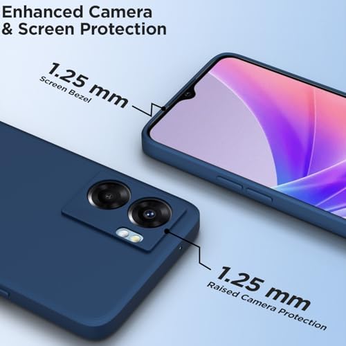 Image of Outlouders Back Cover for Oppo K10 5G | Camera Protection | Durable Soft Matte Silicone Bumper Case (Blue)