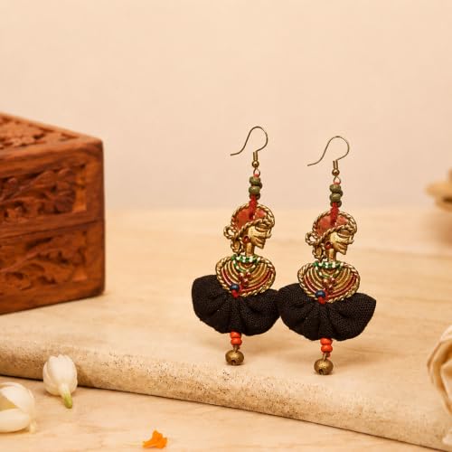 Image of Royal Queen & Empress Handcrafted Tribal Dhokra Earrings Collection for Women - Statement Ethnic Designs in Multiple Colours
