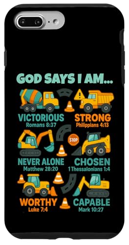 God Says I Am Christian Bible Verses Construction Truck X}zP[X iPhone 7 Plus/8 Plus p