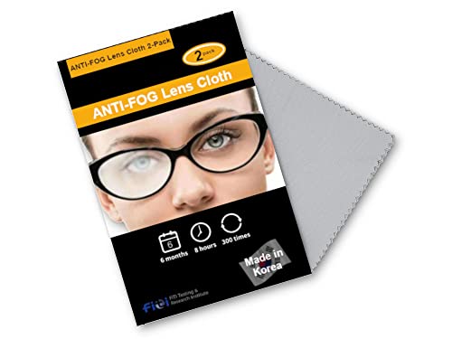 Smart Go - Anti-Fog Cloth Lens Cloth (2 Pack) - Reusable Microfiber Cleaning Cloth for Eyeglasses, Lenses, and Smart Phone Electronic Screens - 300 Uses per Cloth