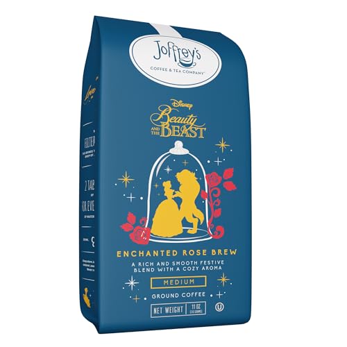 Joffrey's Coffee - Disney Beauty & The Beast Enchanted Rose Brew, Disney Specialty Coffee Collection, Arabica Ground Coffee, Artisan Medium Roast, Rich & Smooth Taste (Ground, 11oz)